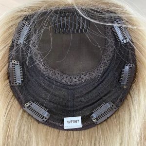 european silk base hair topper – natural part coverage for white women