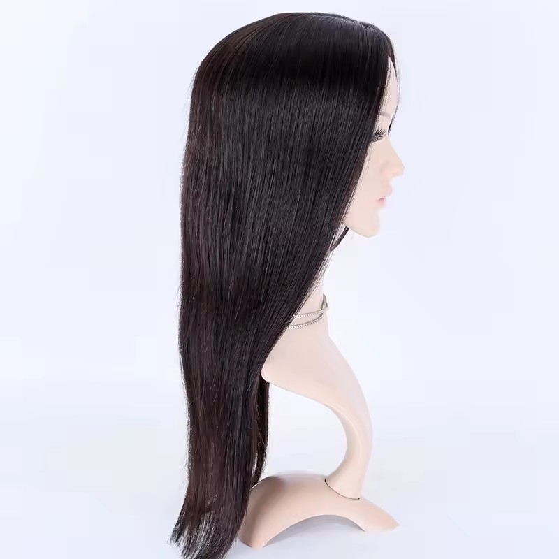 fish net human hair topper with silk base front – ultra realistic crown coverage fish net human hair topper with silk base front – ultra realistic crown coverage