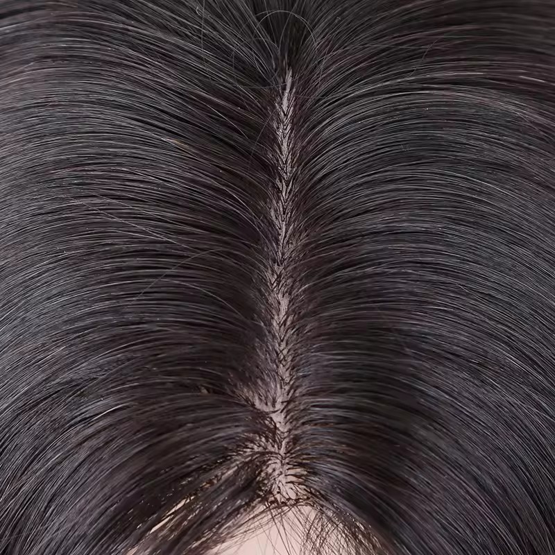 fish net human hair topper with silk base front – ultra realistic crown coverage fish net human hair topper with silk base front – ultra realistic crown coverage