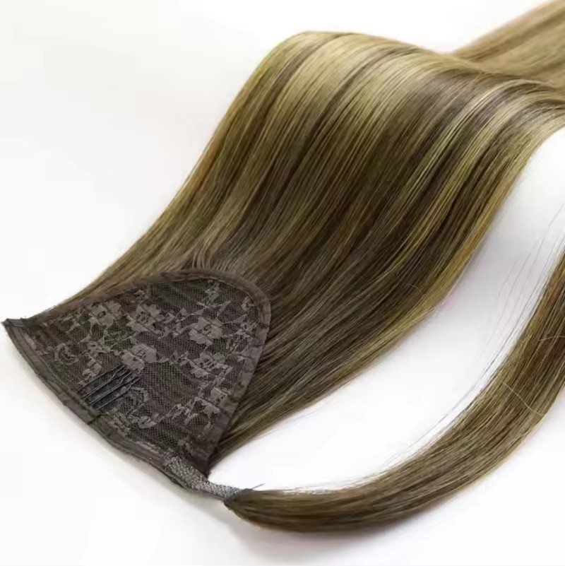 1 ponytail hair natural clip in wrap around drawstring (copy)