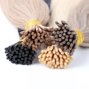 1 i tip hair extensions new cuticle virgin double drawn black color (copy)