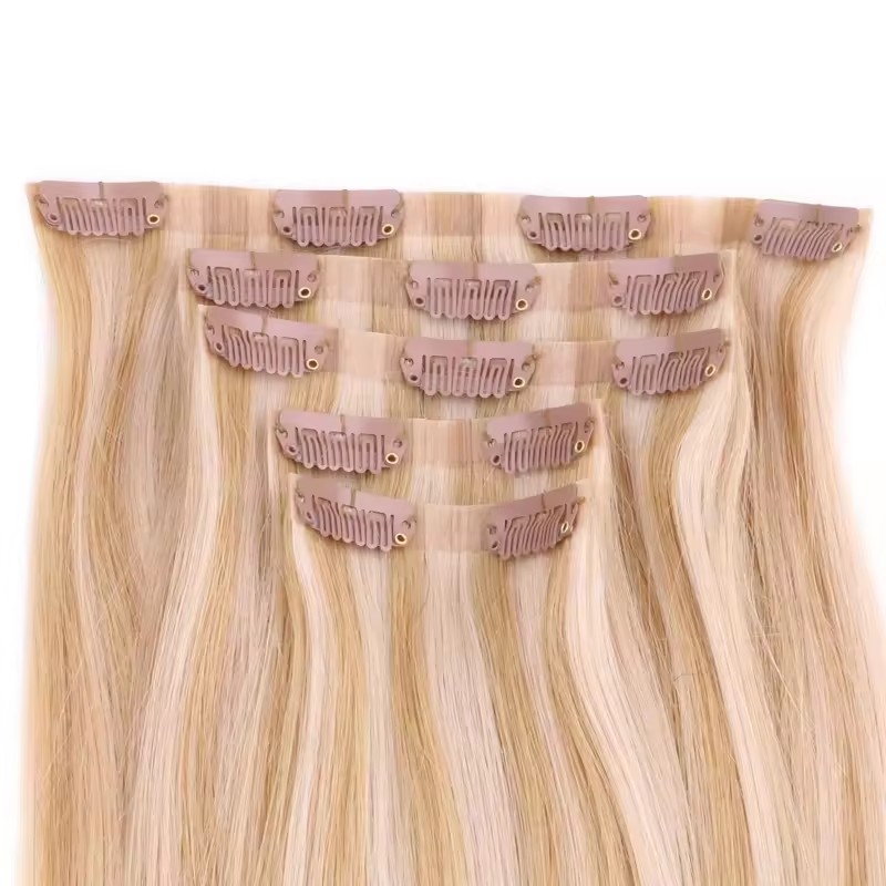 3 clip in hair human extensions #1
