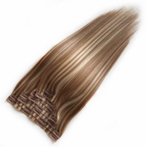 1 stock seamless pu clip ins 0.8cm*4cm 9pieces 120gram per set virgin remy double drawn hair extensions (copy)