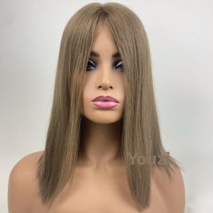1 gray color short length wig 13×6inch swiss hd thin lace wig human hair 100% popular style for old ladies (copy)